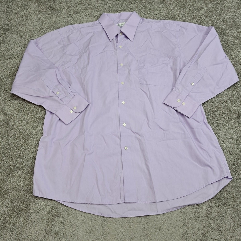 Harve Benard Men XL 17-17.5 32/33 Light Purple Button Down Dress Shirt 7544